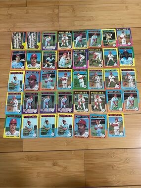 Vintage 1975 Topps Baseball Philadelphia Phillies Team Lot (39 Cards)